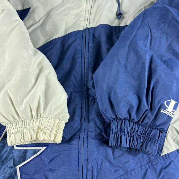 VTG 90s Pro Line NFL Dallas Cowboys Shark Tooth Jacket Extra Large Blue Full Zip - Picture 4 of 16